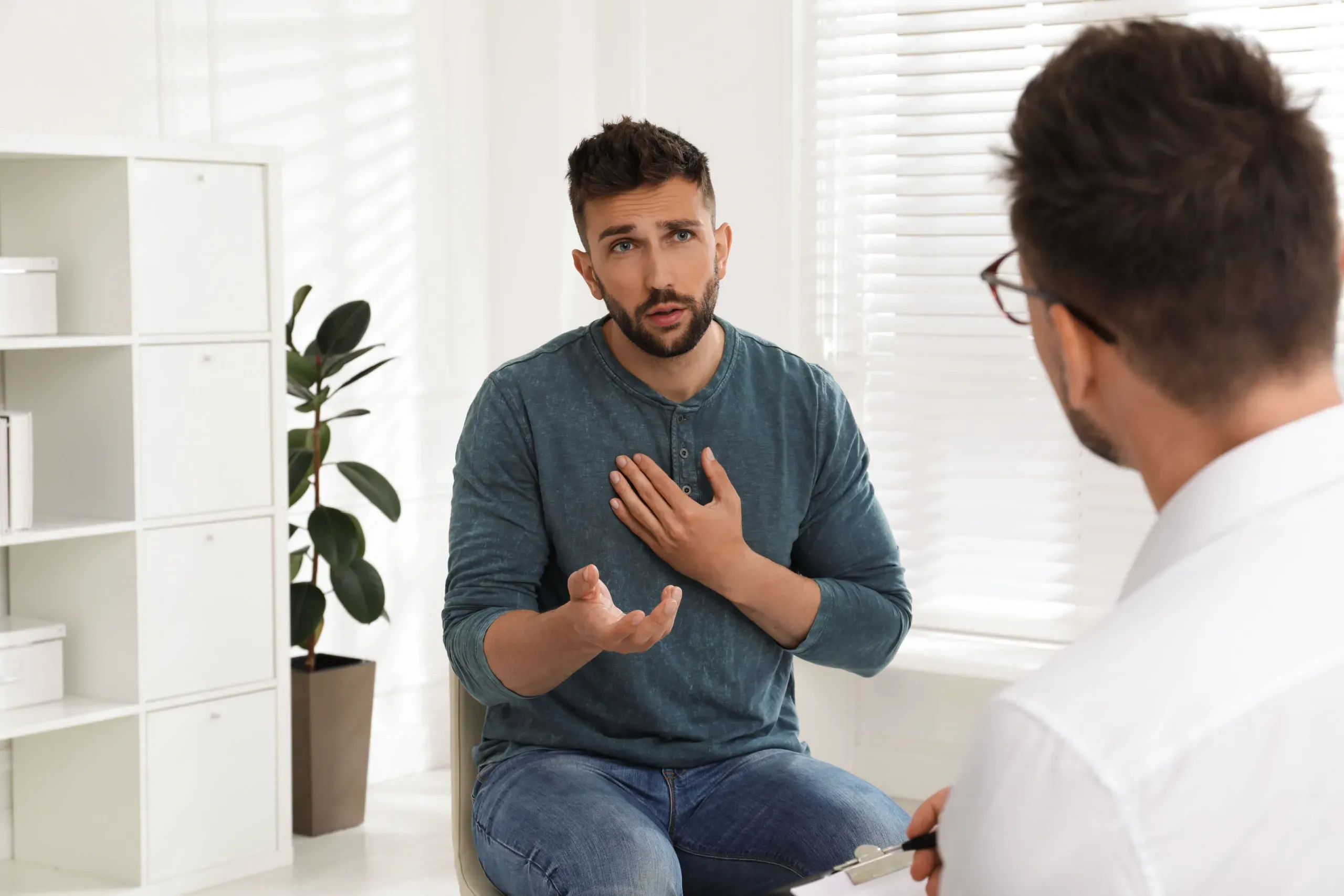 Person seeking addiction recovery support at Physicians Ketamine Institute of Destin