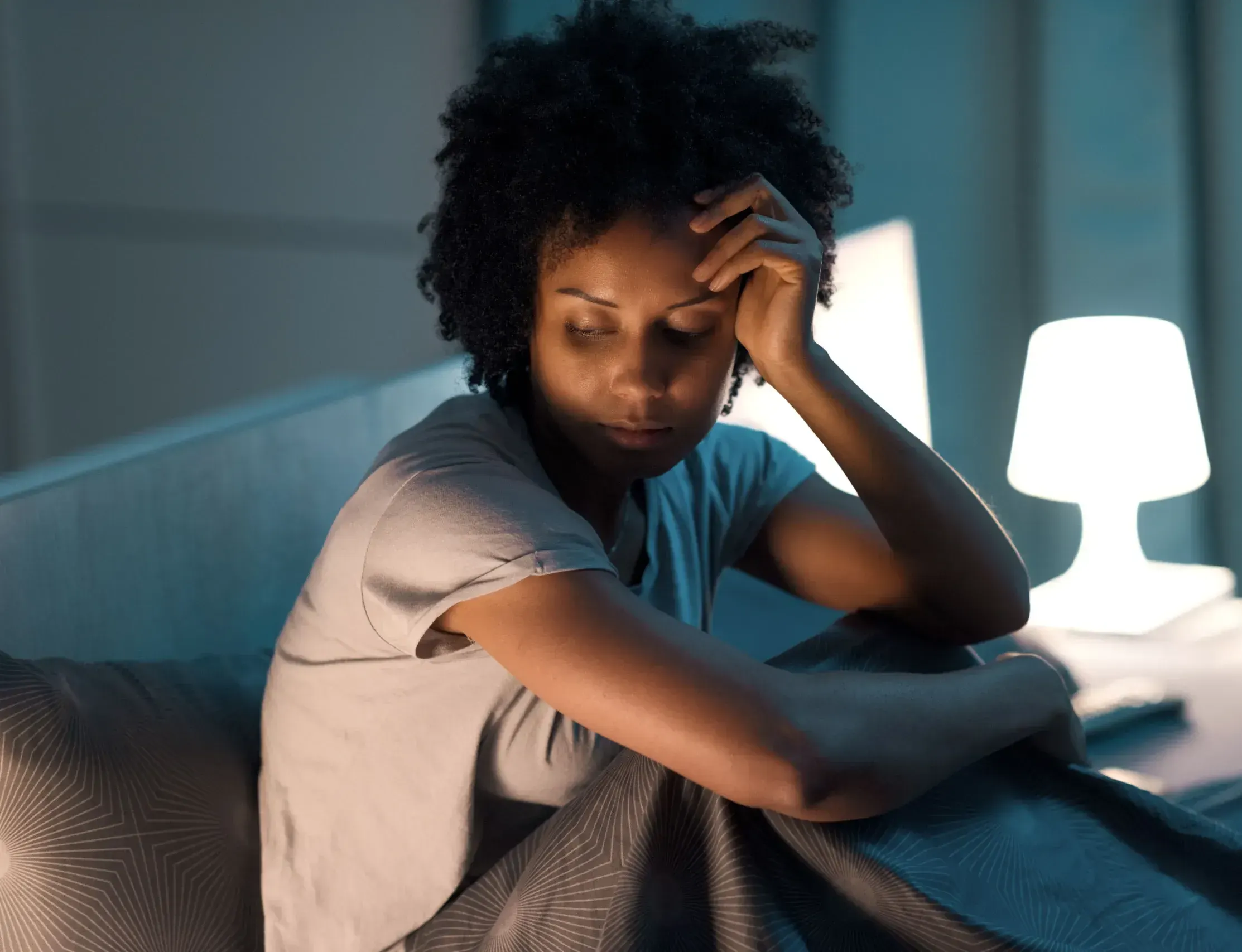 Person concerned about sleep quality at Physicians Ketamine Institute Destin